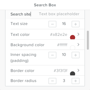 customize search bar with the Site Search 360 Weebly app