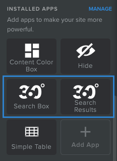 360 search box and 360 search results installed on Weebly