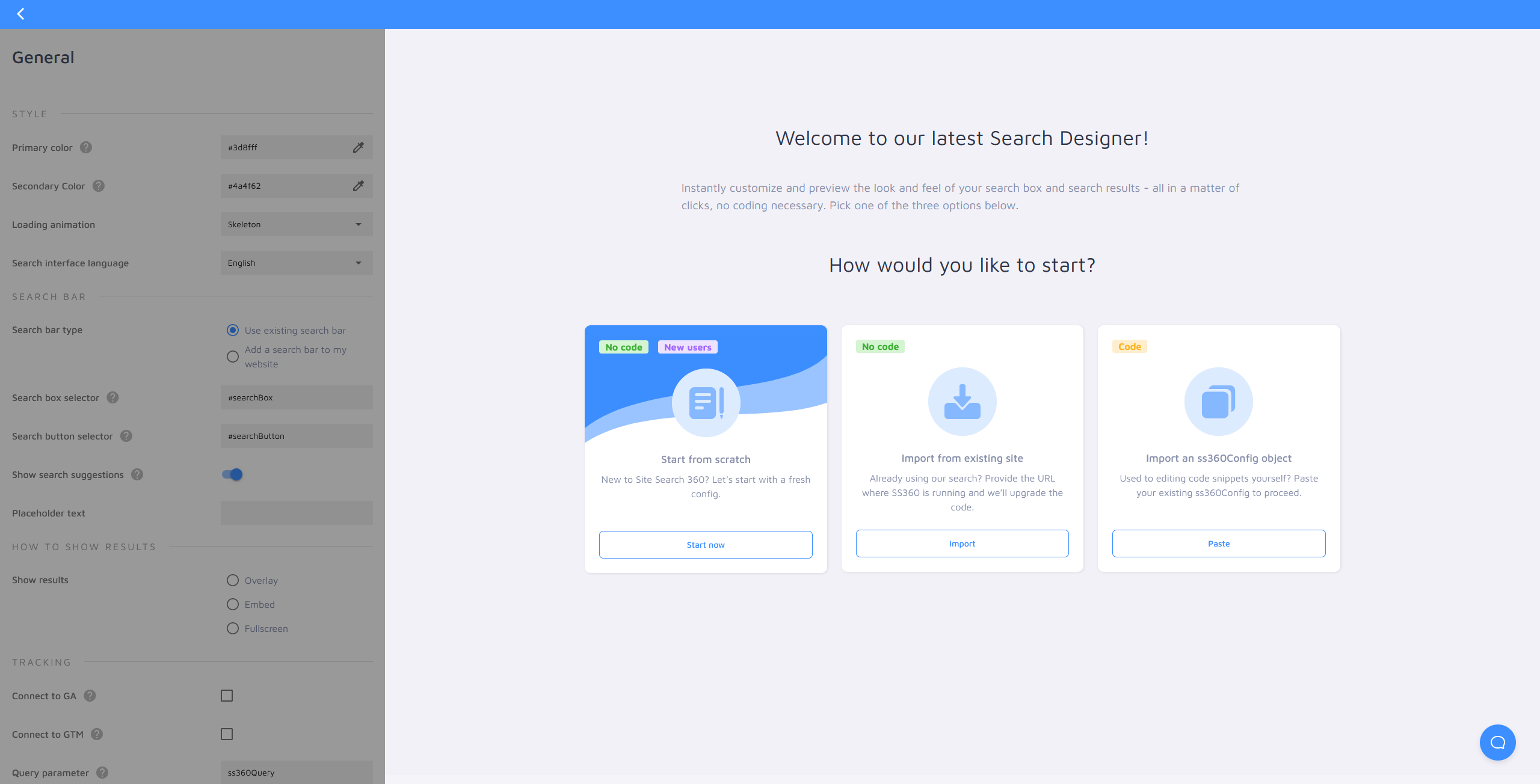 search designer intro prompt