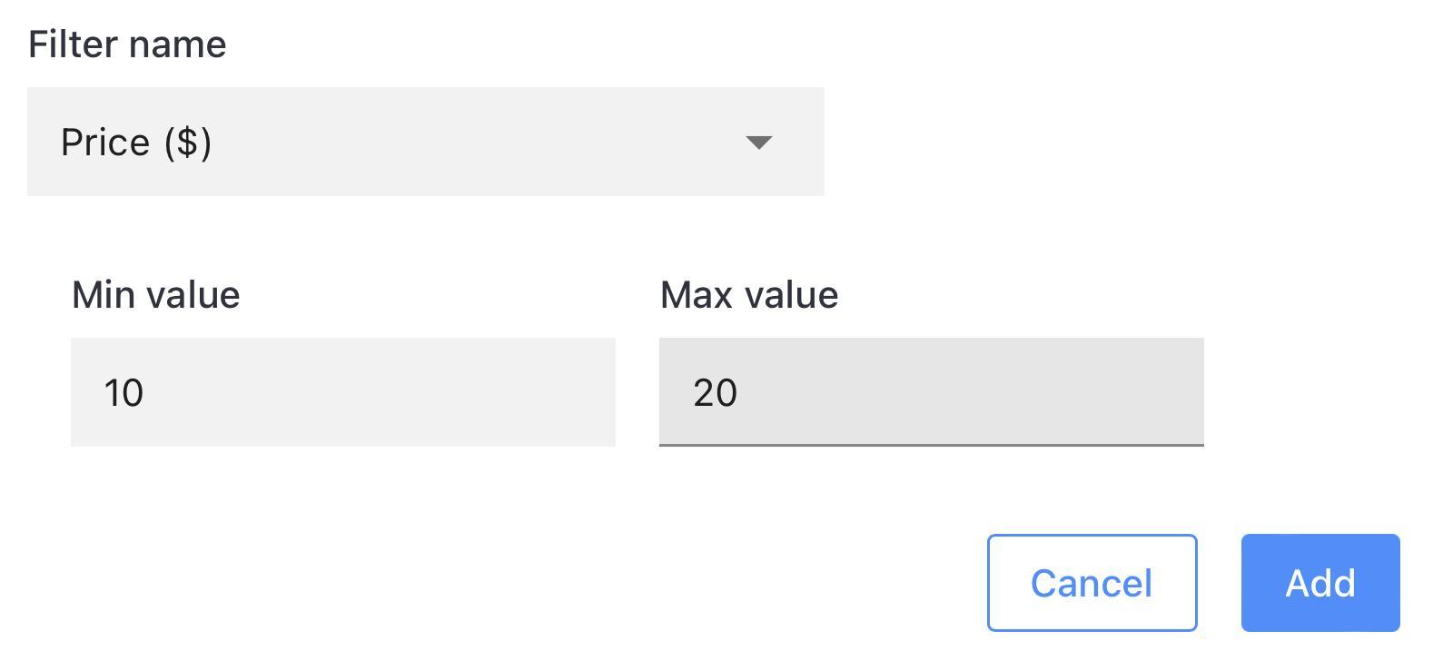 Applying a filter and its specific values to a mapping